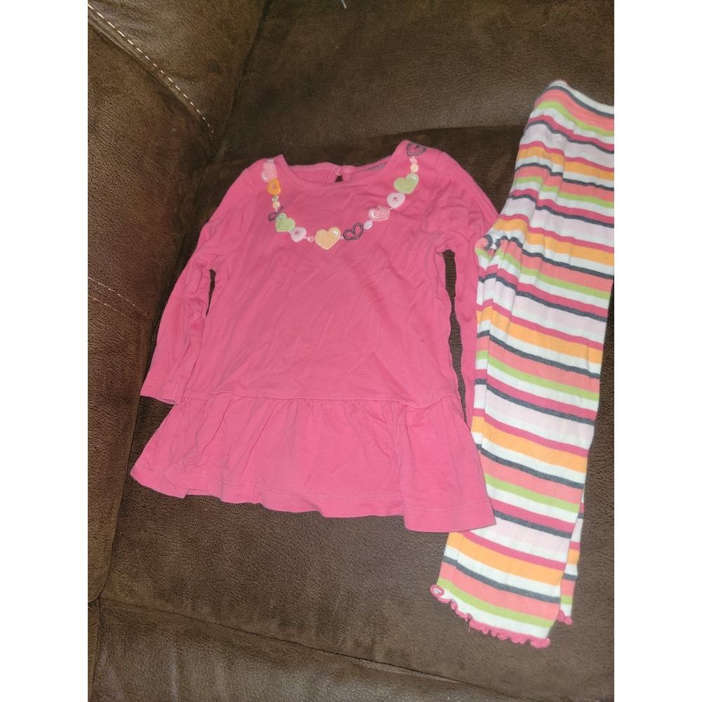 Gymboree little hearts tunic top and leggings size 2t outfit